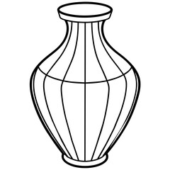 Modern Black and White Vase Line Art