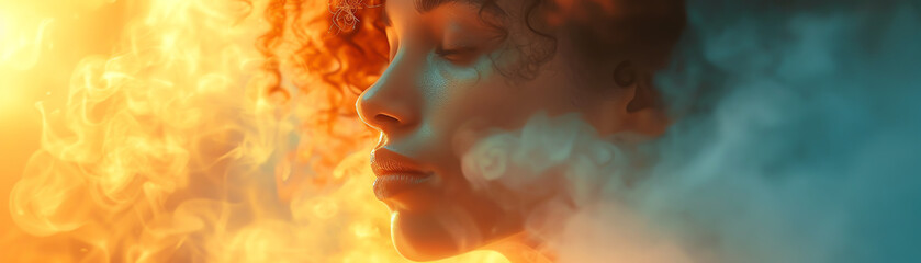 Joyful woman in a spontaneous embrace, orange and teal color grading enhancing the emotional warmth