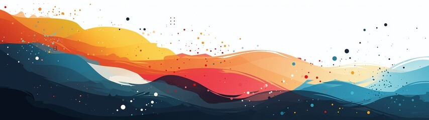 Obraz premium colorful vibrant wavy banner background with ratio size 32:9