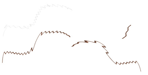 Zigzags of milk chocolate and cream - on isolated transparent background.