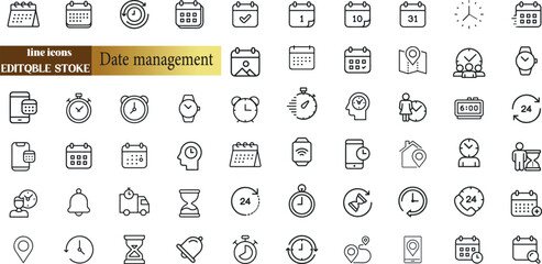 Date management feedback icons Pixel perfect