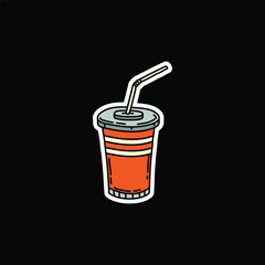 A hand-drawn glass of soda. Vector illustration.
