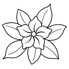 a high-resolution vector art illustration of a Magnolia flower (3)