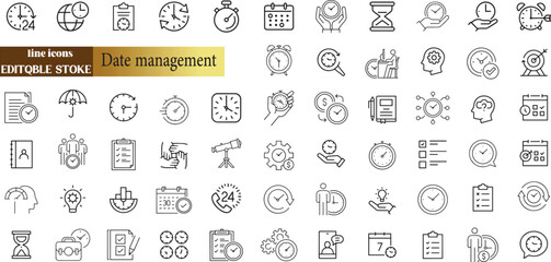 Date management feedback icons Pixel perfect