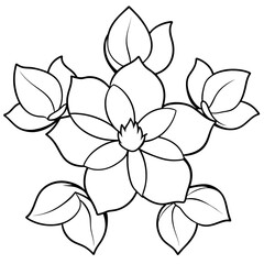 a high-resolution vector art illustration of a Magnolia flower (38)