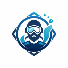 a minimalist Scuba diving under water logo vector art illustration (12)