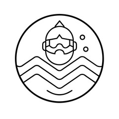 a minimalist Scuba diving under water logo vector art illustration (17)