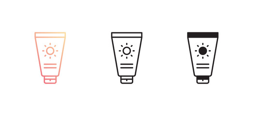 Sunscreen icon design with white background stock illustration