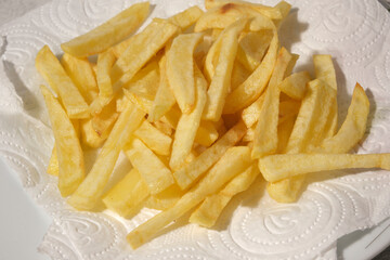 french fries on a white background