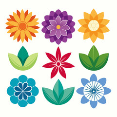 Obraz premium create-a-set-of-flower-icon-vector-art-illustratio (42)
