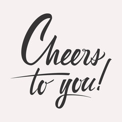 Cheers to you lettering card
