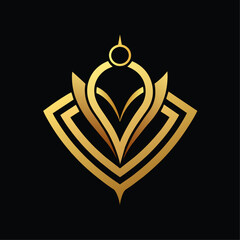 gold jewelers shop logo vector art illustration with a perfect stylish modern shape (10)