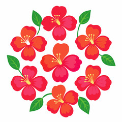 minimal Hibiscus flower set vector art illustration  (13)