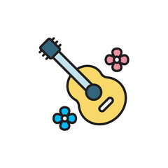 Guitar icon design with white background stock illustration