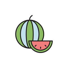Watermelon icon design with white background stock illustration