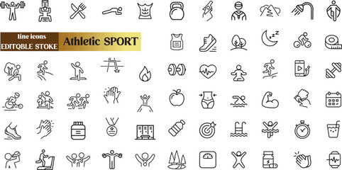 Athletic icons Pixel perfect