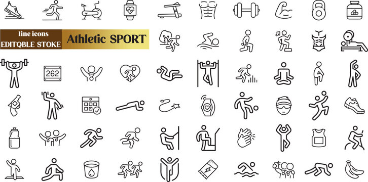 Athletic icons Pixel perfect