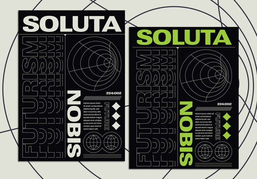 Brutalism Style Poster Layout Design with Bold Typography