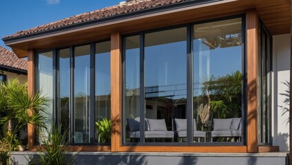 Architectural Harmony, Aluminum Veranda Seamlessly Integrates with Modern Home Design