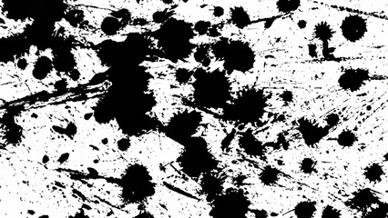 Abstract black paint, Black paint stains on white background, gently thrown on the wall