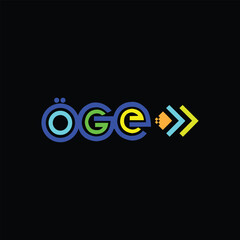 oge text logo design vector