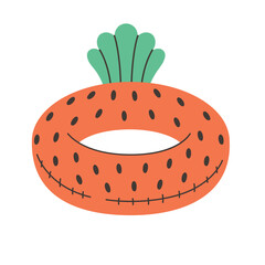 Inflatable swimming ring. Rubber ring. Summer beach vacation. Inflatable pool toy. Vector illustration in flat style