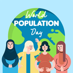 World population day illustration background