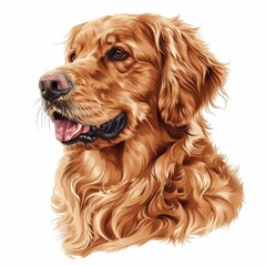 Golden Retriever with Heartfelt Message for Mother's Day Generative AI