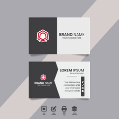 minimal, elegant black and white color business card template