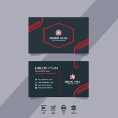 vector minimal, modern black and red business card template