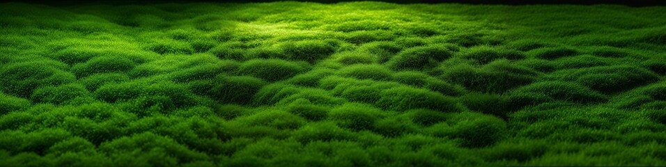 Green grass with dew drops. Banner