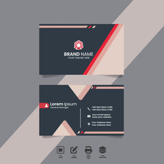 vector minimal, elegant black and peach color business card template