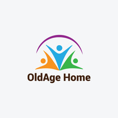 elder take care home logo design vector