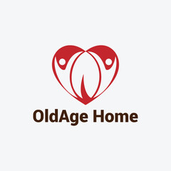 elder take care home logo design vector