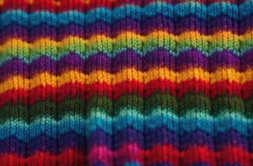 Fototapeta na wymiar Close-up of knitted wool texture, bright colorful background