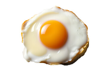 Half Fried egg isolated on transparent background