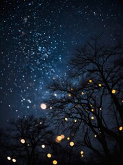Celestial Night, Brilliant Stars Adorning the Midnight Sky