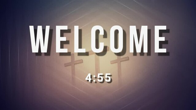 Welcome countdown blue background