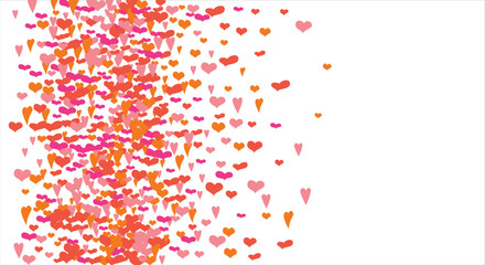 Vector edging, ribbon, border from hearts. Hand-drawn romantic pattern. Valentine's Day. Banner template. Vector illustration.