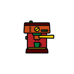 Original vector illustration. The contour icon of the coffee machine.