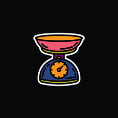 Original vector illustration. The contour icon of the scales.