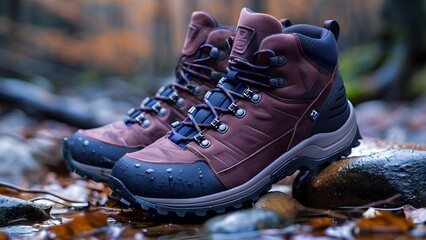 Stylish Urban Footwear Brand Featuring Technical Waterproof Hiking Shoes. Concept Footwear Fashion, Urban Style, Hiking Shoes, Waterproof Technology, Stylish Designs