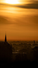 Obraz premium Orange sunrise over Katwijk