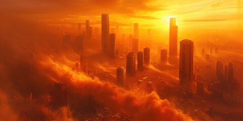 Sunset Sandstorm: A Modern Urban Symphony