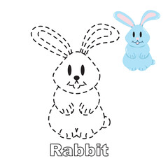 Vector illustration. Coloring book . Cartoon animal. Clipart set for nursery poster, Practice skills