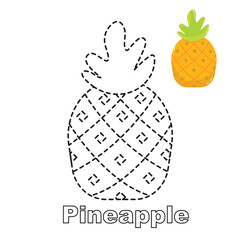 Vector illustration. Coloring book . Cartoon animal. Clipart set for nursery poster, Practice skills