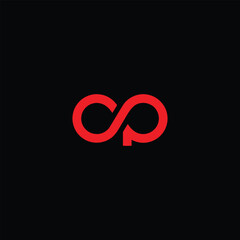 letters op or po text logo design vector