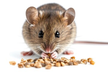 Adorable Pet Mouse Enjoying a Snack