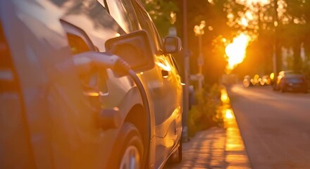 Ecofriendly EV charging station using sustainable energy to reduce CO2 emissions . Concept Sustainable Energy, EV Charging, Eco-friendly, CO2 Reduction, Green Technology
