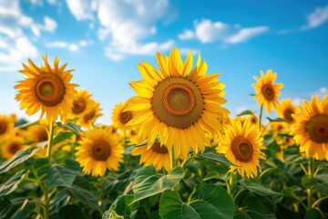 Obraz premium Summer's Glow: Vibrant Sunflower Landscape